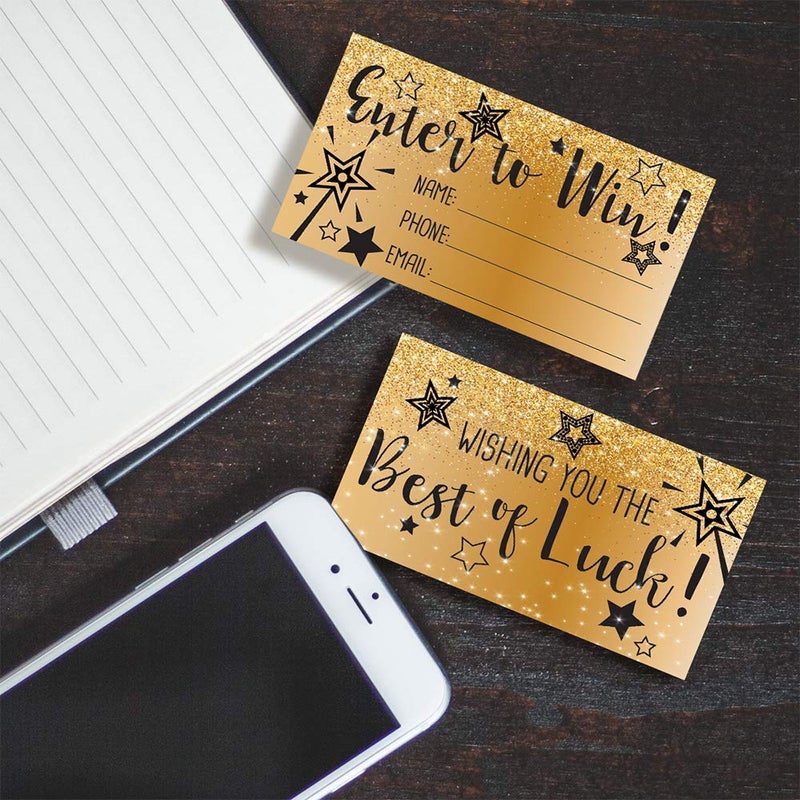 Lone Star Art Glittery Raffle Cards Enter to Win - Great for Christmas Party Raffle and Fund Raisings, Raffle Tickets Coupons, Set of 50 Double Sided Raffle Stationery Cards (No Messy Real Glitter) - Image 5